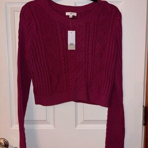 BP Women's Cable Knit Burgundy Sweater XL